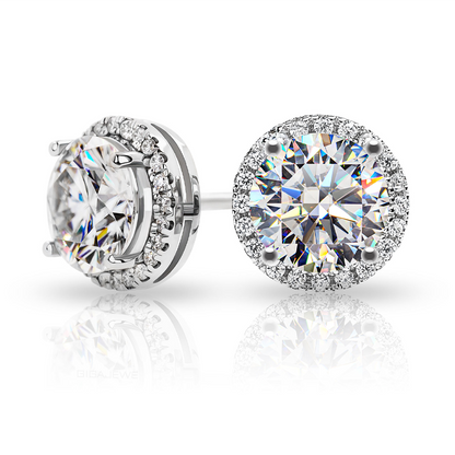 ヘイローモアサナイトピアス / 1.0ct×2