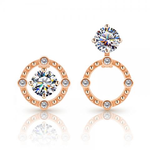 サークルモチーフ モアサナイトピアス / 0.4ct×2