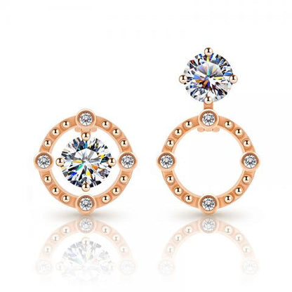 サークルモチーフ モアサナイトピアス / 0.4ct×2