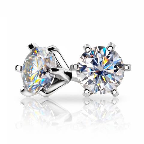 ソリティアモアサナイトピアス / 0.5ct×2