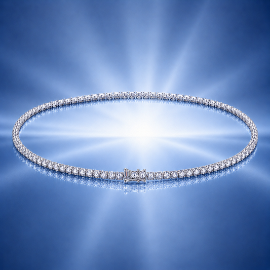 フルラインモアサナイトネックレス / 0.1ct×128石
