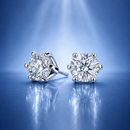 ソリティアモアサナイトピアス / 0.5ct×2