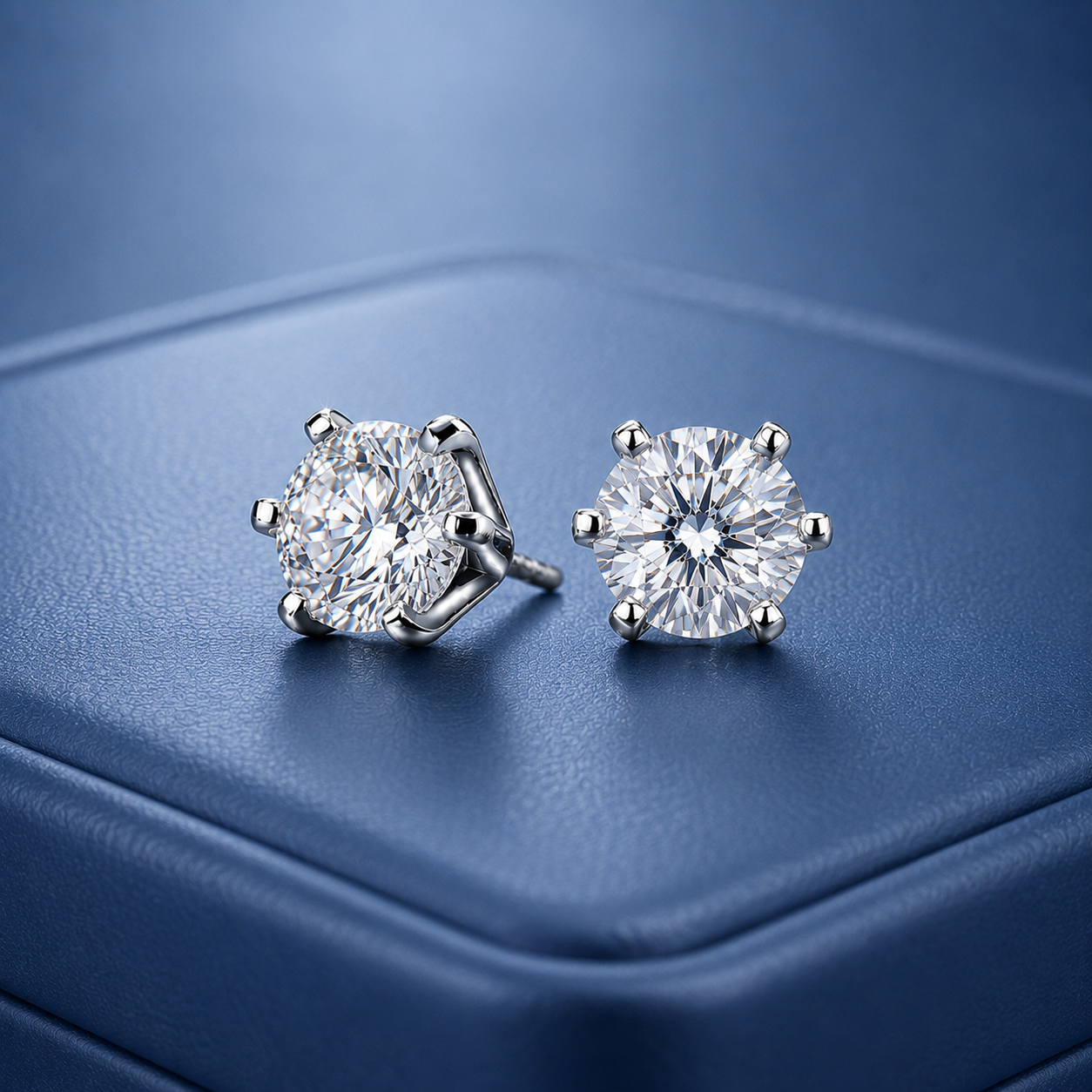 ソリティアモアサナイトピアス / 0.5ct×2