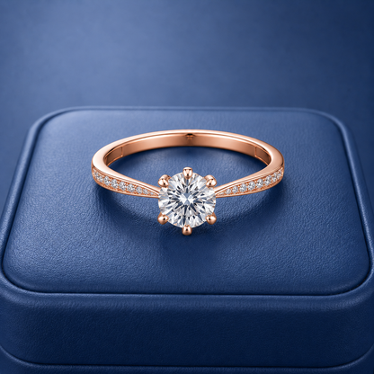 ソリティアモアサナイトリング / 1.0ct