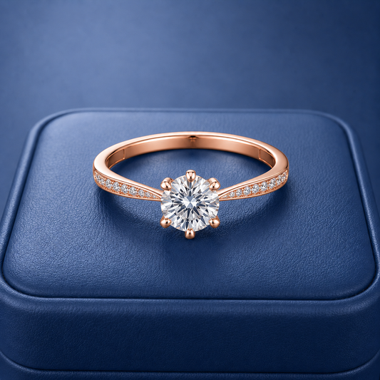 ソリティアモアサナイトリング / 1.0ct