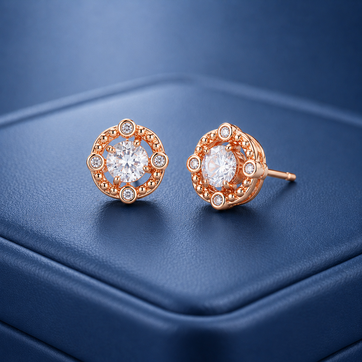 サークルモチーフ モアサナイトピアス / 0.4ct×2