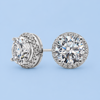 ヘイローモアサナイトピアス / 1.0ct×2