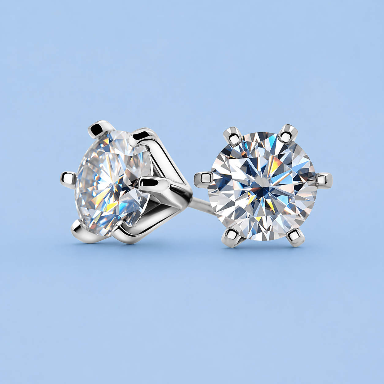 ソリティアモアサナイトピアス / 0.5ct×2