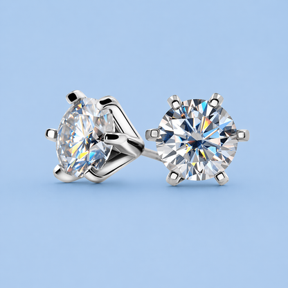 ソリティアモアサナイトピアス / 0.5ct×2