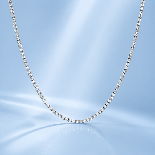 フルラインモアサナイトネックレス / 0.1ct×128石
