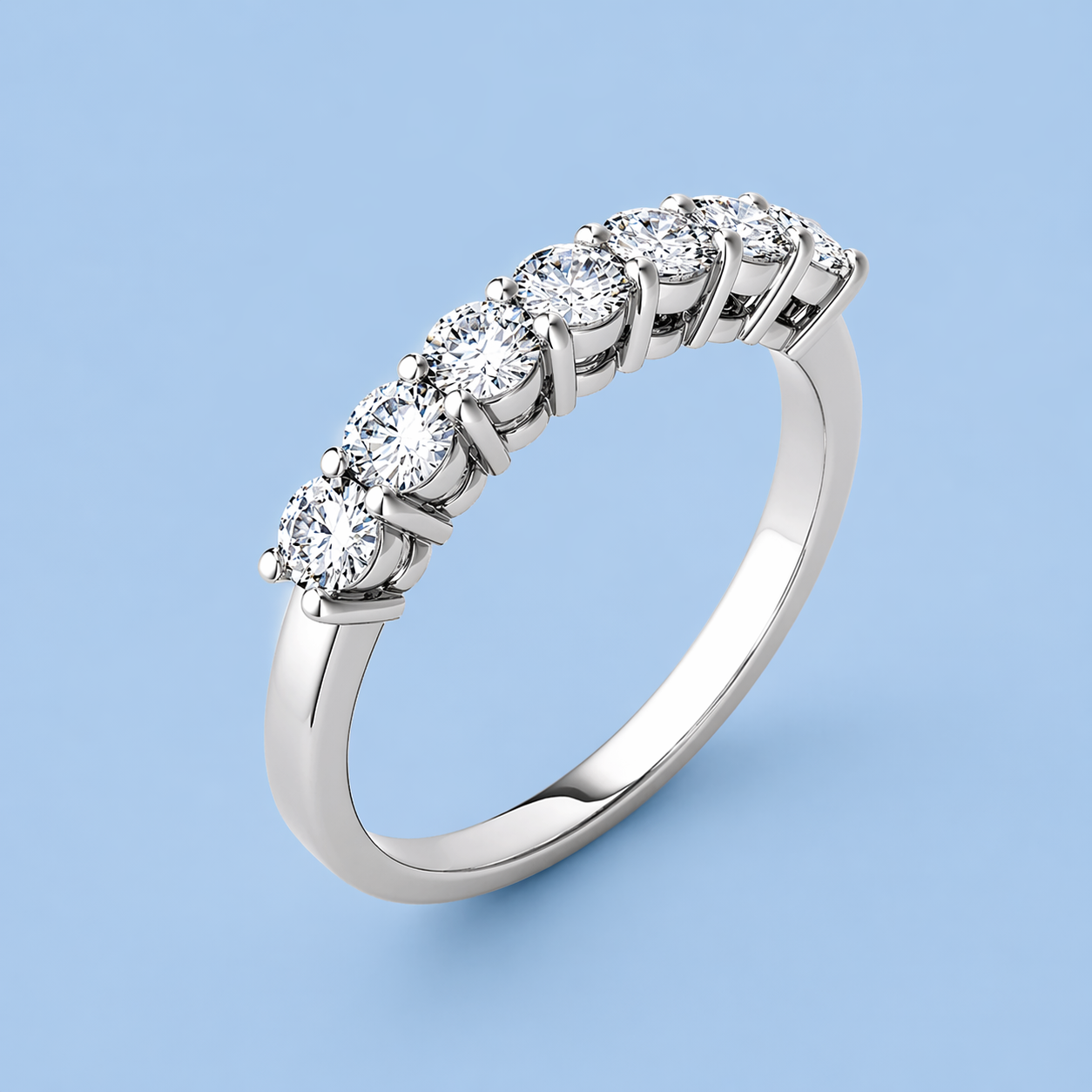 7石 モアサナイトリング / 7×0.315ct