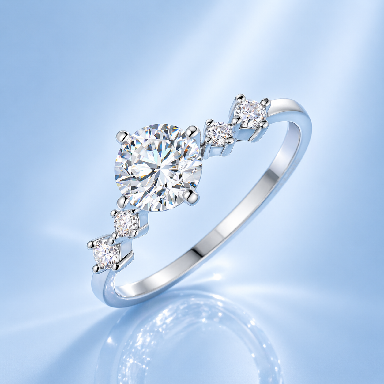 5石モアサナイトリング / 1.0ct