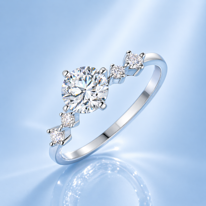 5石モアサナイトリング / 1.0ct