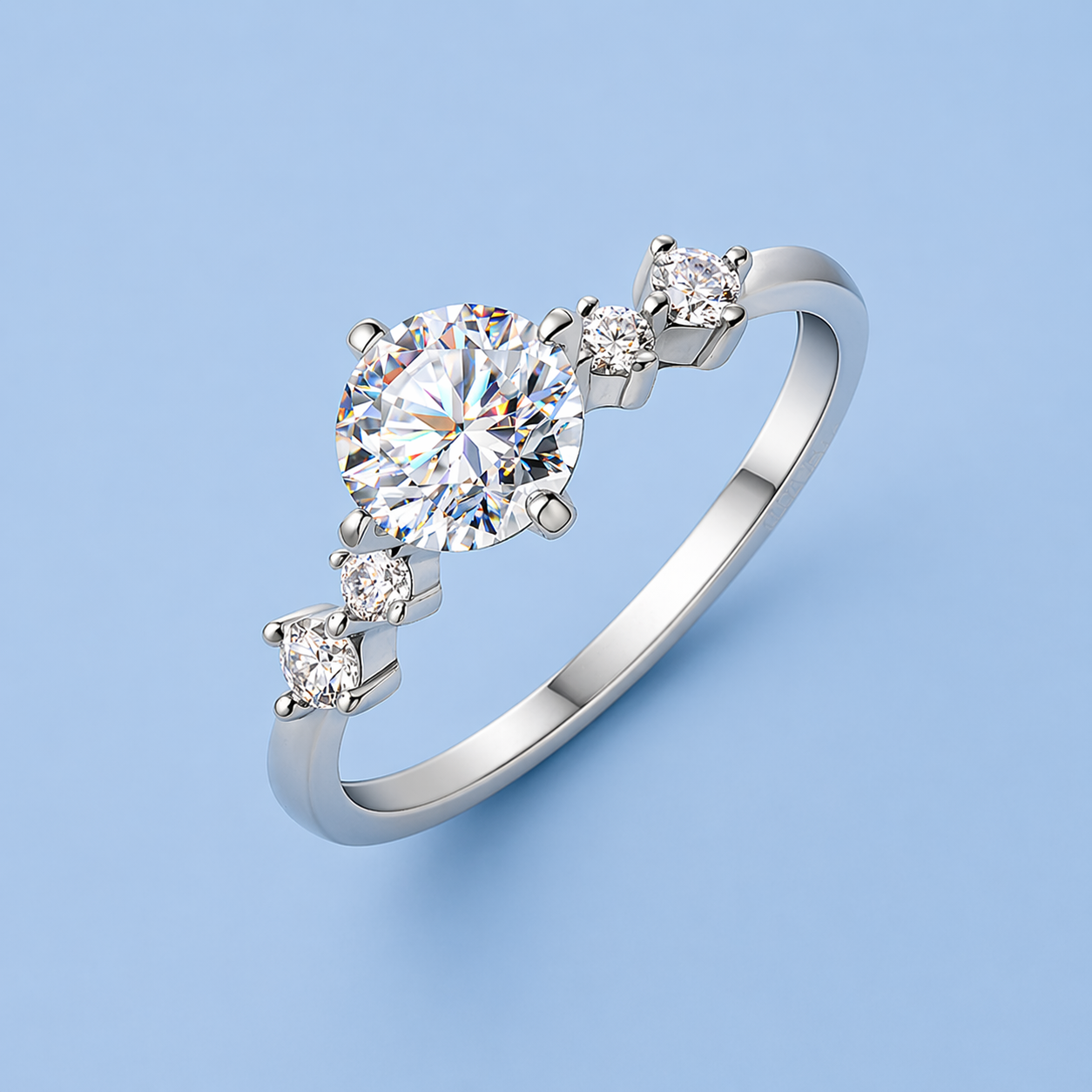 5石モアサナイトリング / 1.0ct