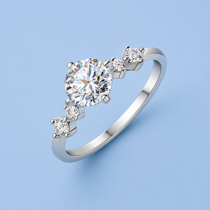 5石モアサナイトリング / 1.0ct