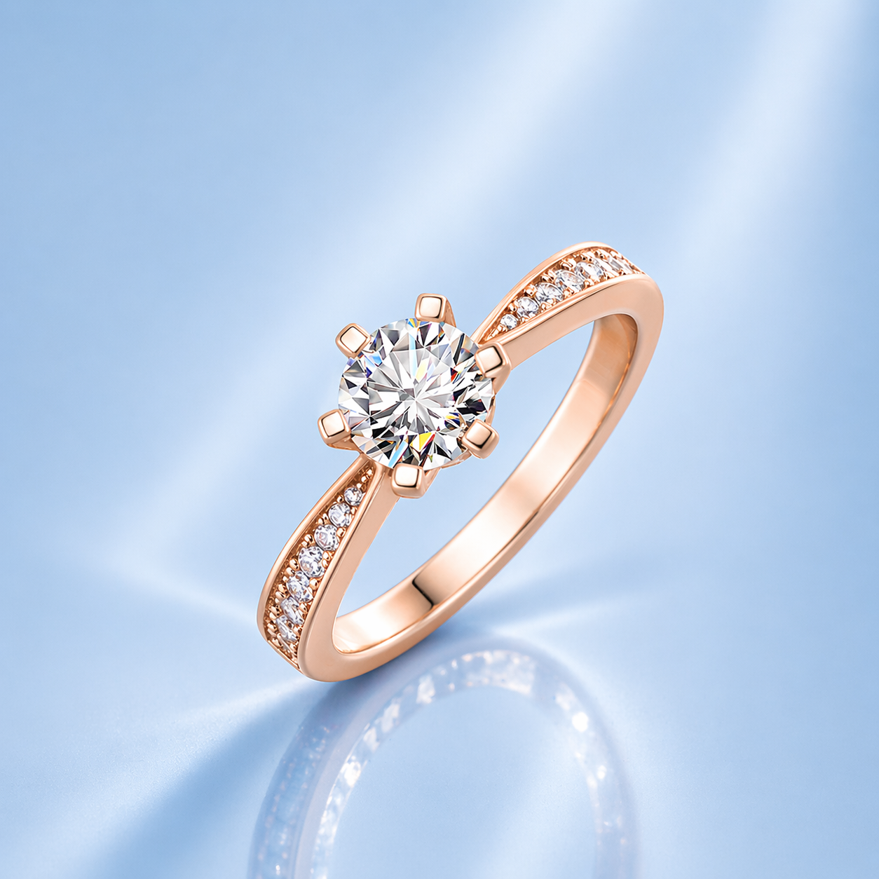 ソリティアモアサナイトリング / 1.0ct