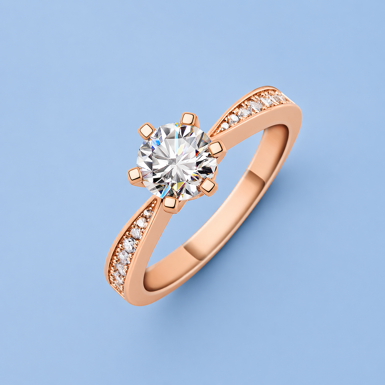 ソリティアモアサナイトリング / 1.0ct