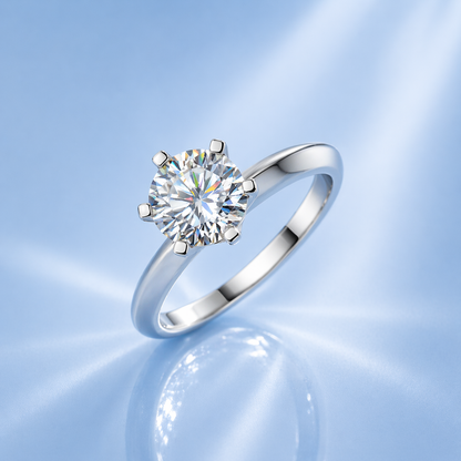ソリティアモアサナイトリング / 0.5ct