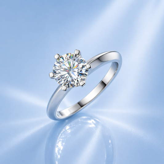 ソリティアモアサナイトリング / 0.5ct