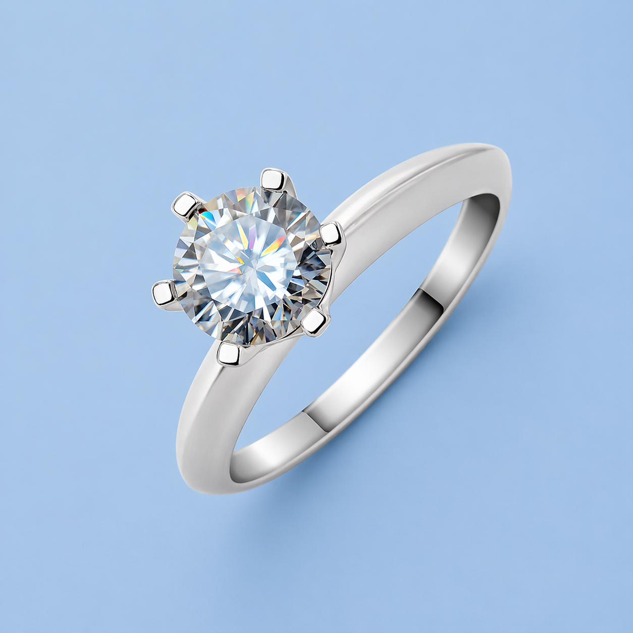 ソリティアモアサナイトリング / 0.5ct