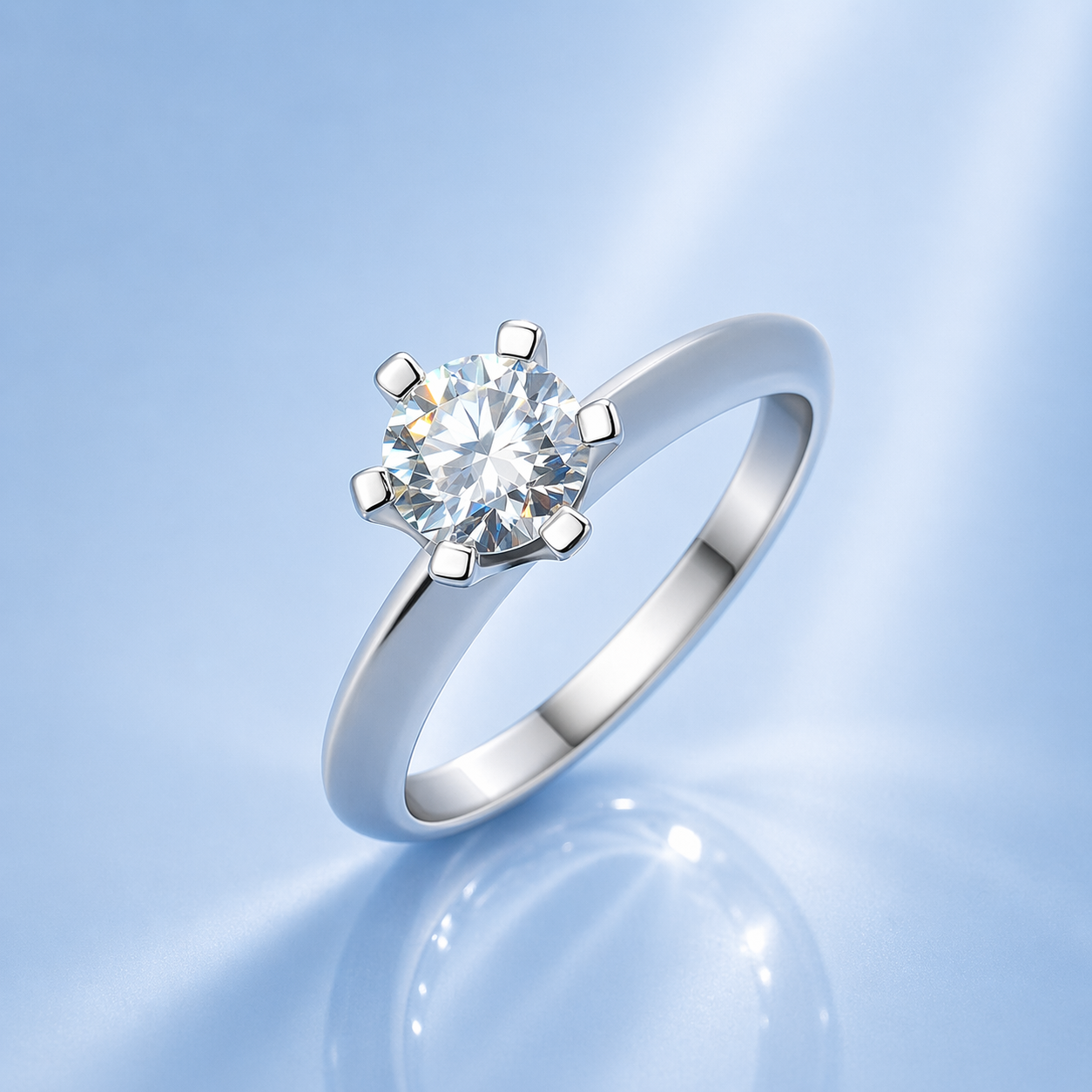 1粒モアサナイトリング / 1.0ct