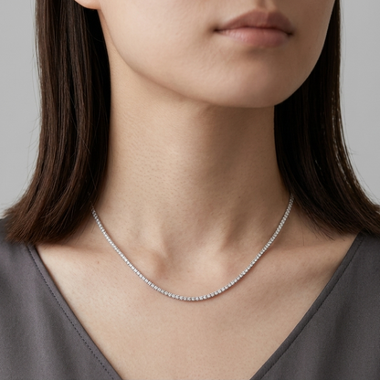 フルラインモアサナイトネックレス / 0.1ct×128石