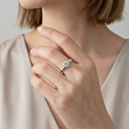 5石モアサナイトリング / 1.0ct