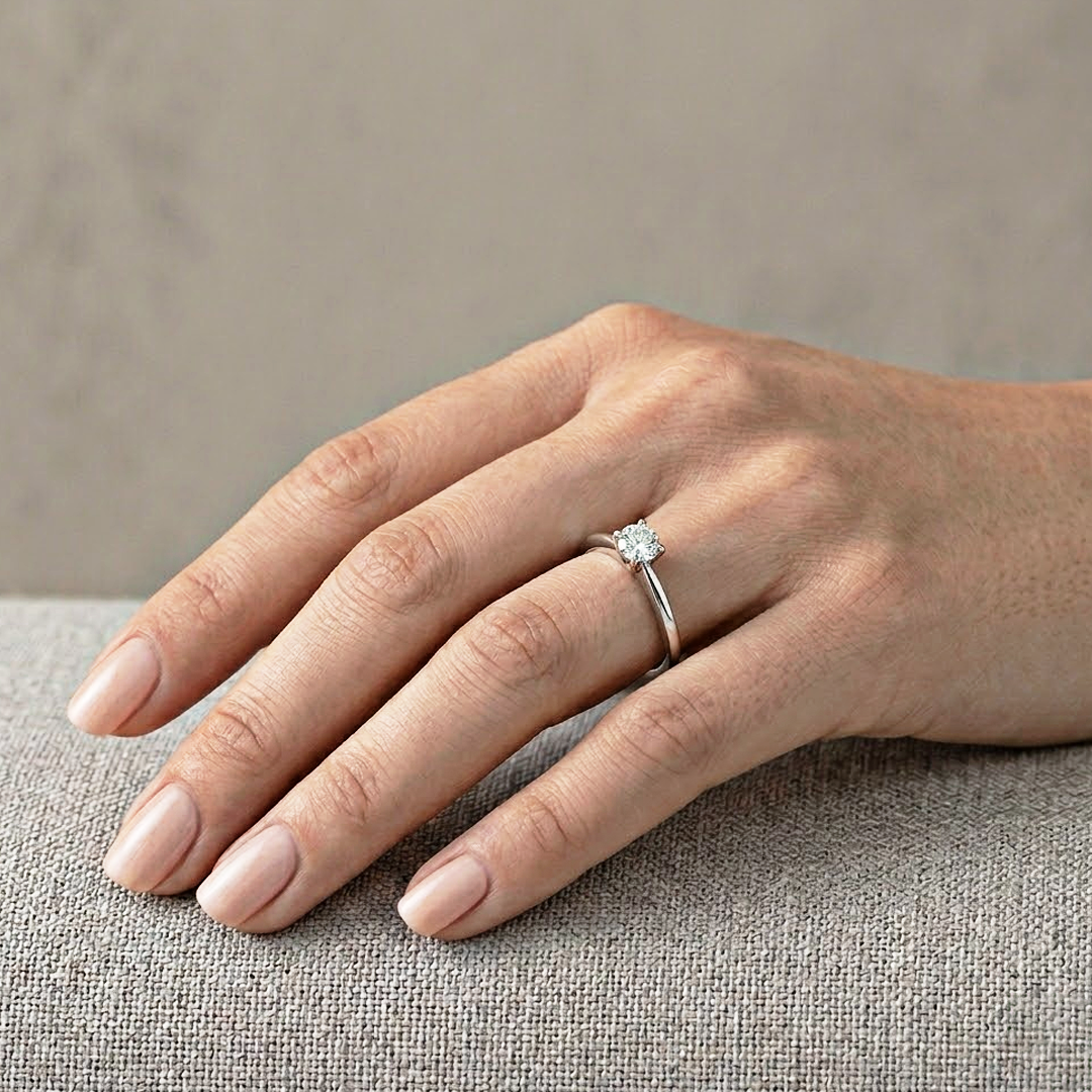 ソリティアモアサナイトリング / 0.5ct