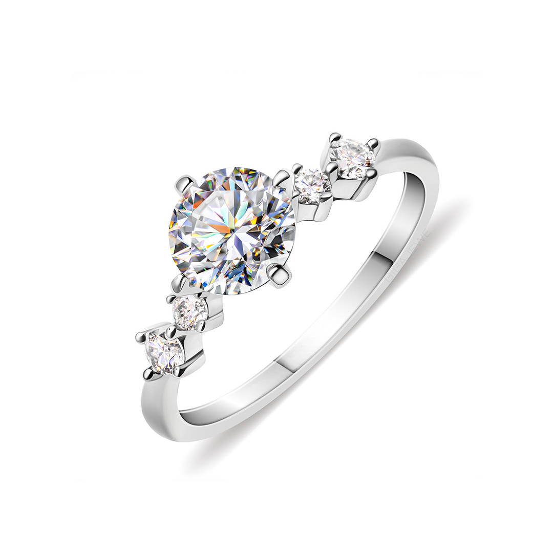 5石モアサナイトリング / 1.0ct
